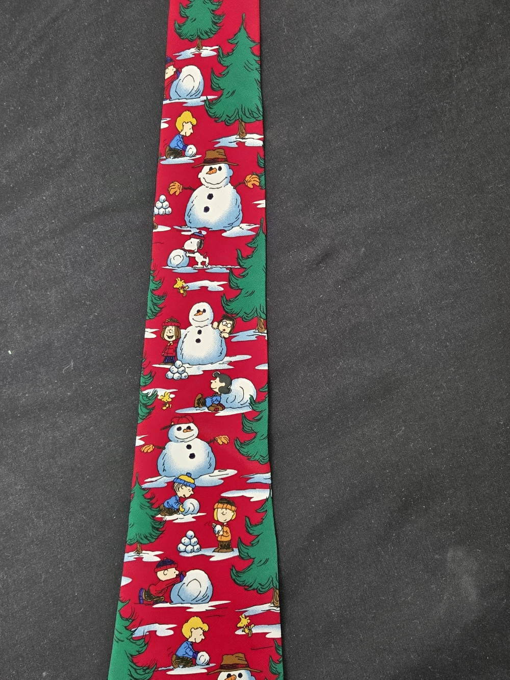 Vintage Peanuts Snoopy Christmas Silk Tie Made in USA Perfect Snowman Plaid